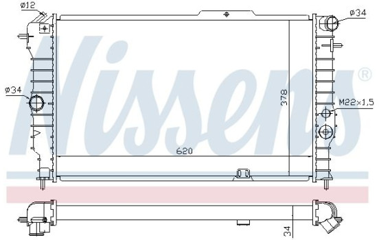 Radiator, engine cooling 630631 Nissens