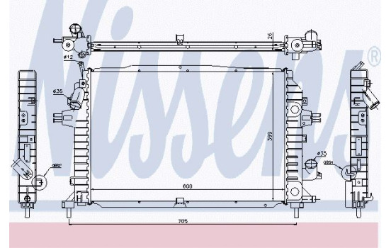 Radiator, engine cooling 630705 Nissens
