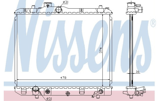 Radiator, engine cooling 630706 Nissens