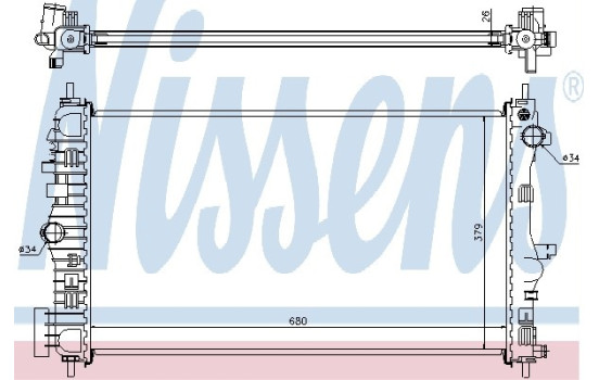 Radiator, engine cooling 630714 Nissens