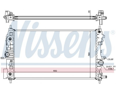 Radiator, engine cooling 630724 Nissens, Image 2