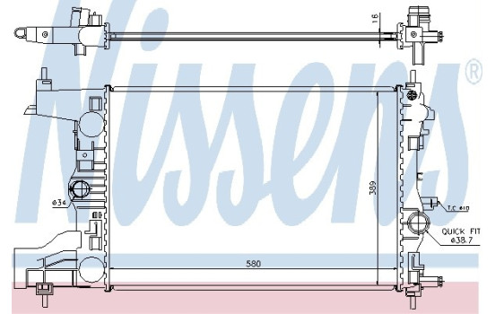 Radiator, engine cooling 630727 Nissens