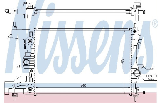Radiator, engine cooling 630728 Nissens