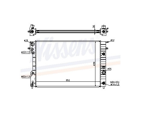 Radiator, engine cooling 63072A Nissens