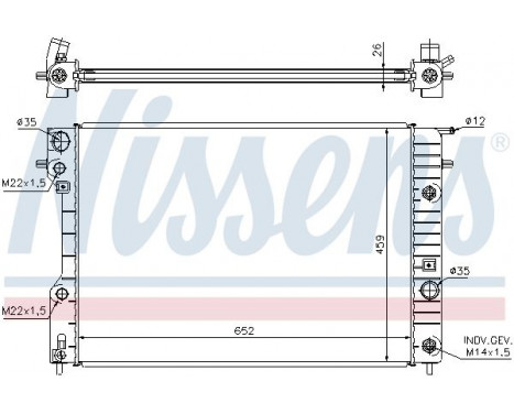 Radiator, engine cooling 63072A Nissens, Image 2