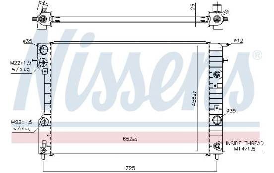 Radiator, engine cooling 63072A Nissens, Image 6