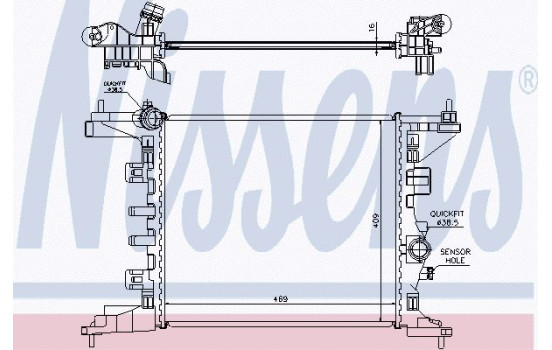 Radiator, engine cooling 630735 Nissens