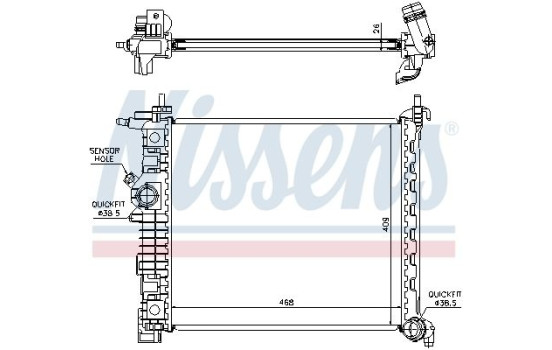 Radiator, engine cooling 630735 Nissens, Image 2