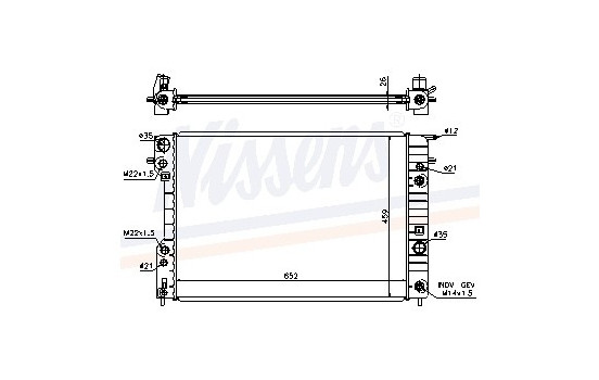 Radiator, engine cooling 63073A Nissens