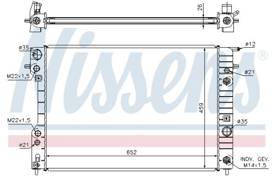 Radiator, engine cooling 63073A Nissens, Image 2