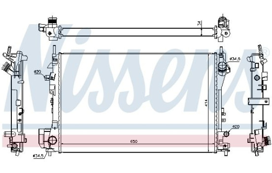 Radiator, engine cooling 630742 Nissens, Image 2