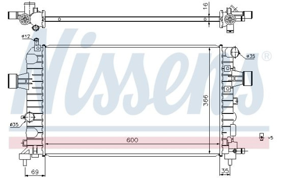 Radiator, engine cooling 630744 Nissens, Image 2