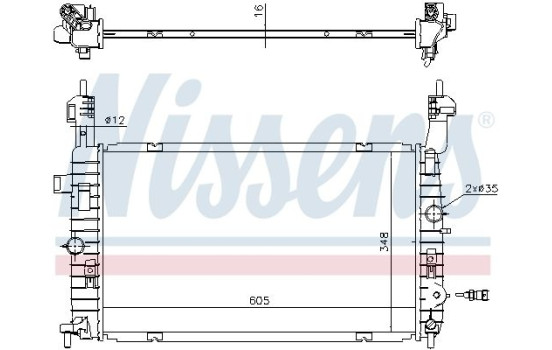 Radiator, engine cooling 630747 Nissens