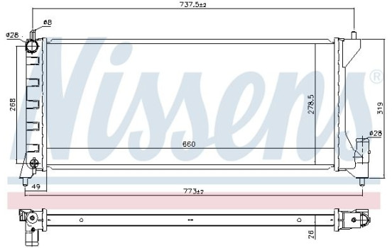 Radiator, engine cooling 630749 Nissens