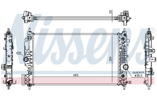 Radiator, engine cooling 630762 Nissens