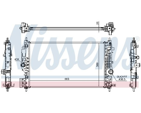 Radiator, engine cooling 630764 Nissens