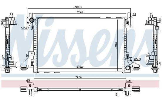 Radiator, engine cooling 630766 Nissens