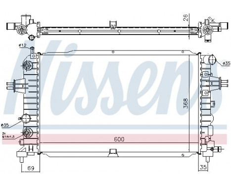 Radiator, engine cooling 630768 Nissens