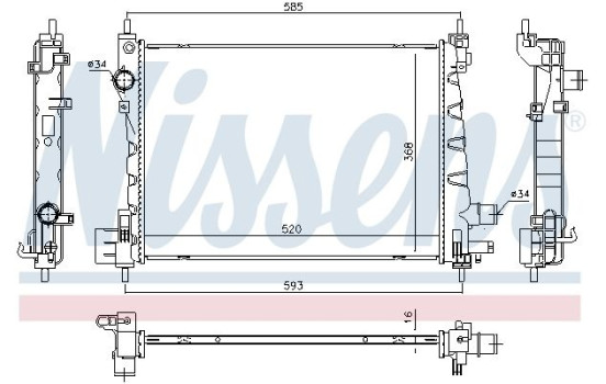 Radiator, engine cooling 630796 Nissens