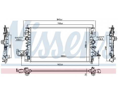 Radiator, engine cooling 630798 Nissens