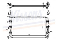 Radiator, engine cooling 63087A Nissens