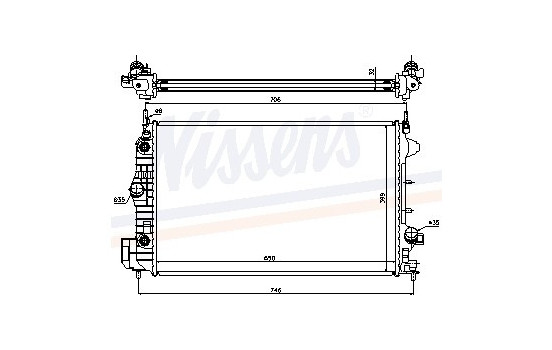 Radiator, engine cooling 63113A Nissens