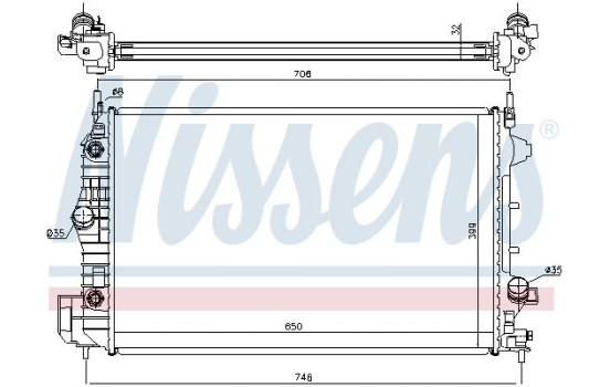 Radiator, engine cooling 63113A Nissens, Image 2