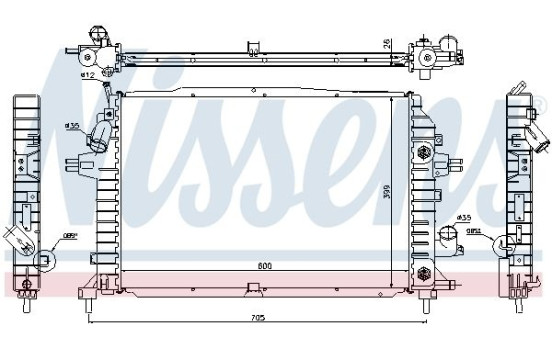 Radiator, engine cooling 63115A Nissens, Image 2
