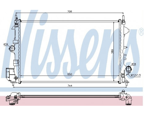 Radiator, engine cooling 63123 Nissens