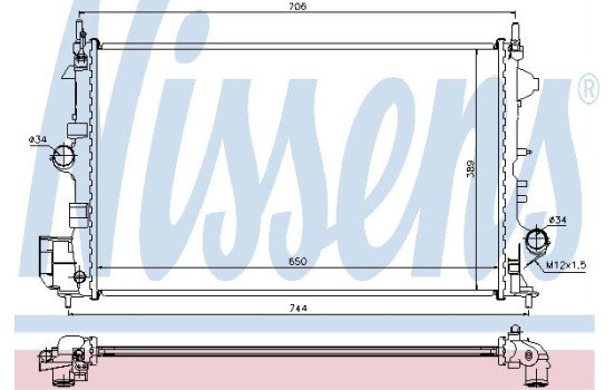 Radiator, engine cooling 63123 Nissens