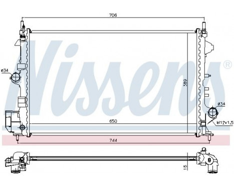 Radiator, engine cooling 63123 Nissens, Image 2