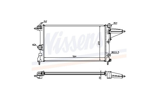 Radiator, engine cooling 632231 Nissens