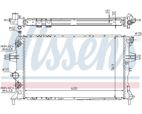 Radiator, engine cooling 63247A Nissens, Image 2