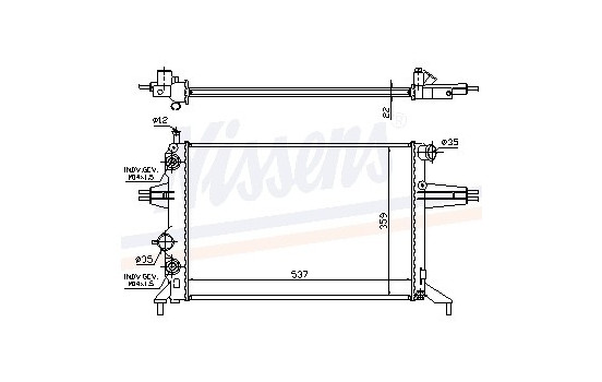 Radiator, engine cooling 63248A Nissens