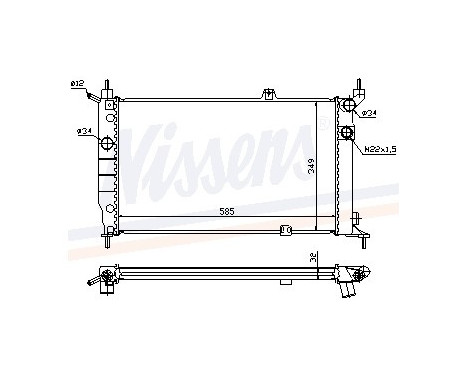 Radiator, engine cooling 63252A Nissens
