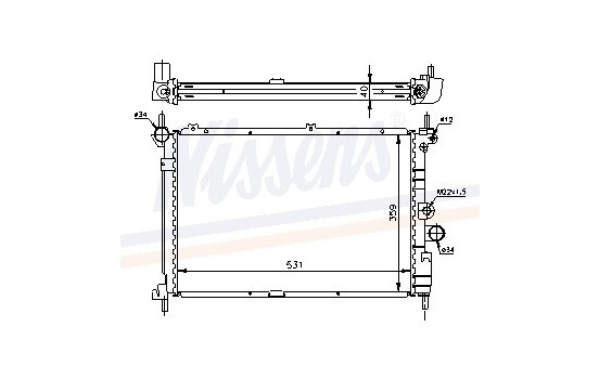 Radiator, engine cooling 63278A Nissens