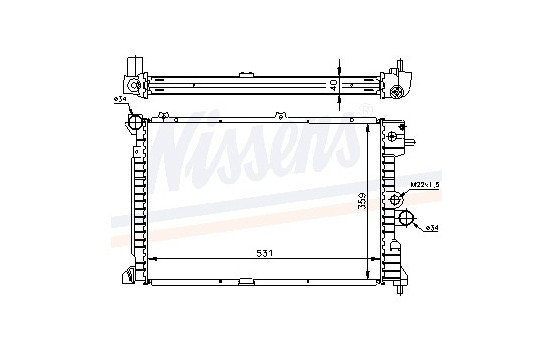 Radiator, engine cooling 63289A Nissens