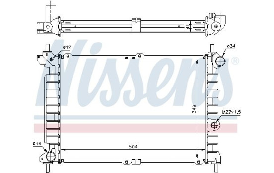 Radiator, engine cooling 63291A Nissens, Image 2