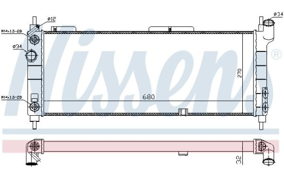 Radiator, engine cooling 632921 Nissens, Image 2