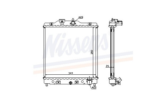 Radiator, engine cooling 63310A Nissens