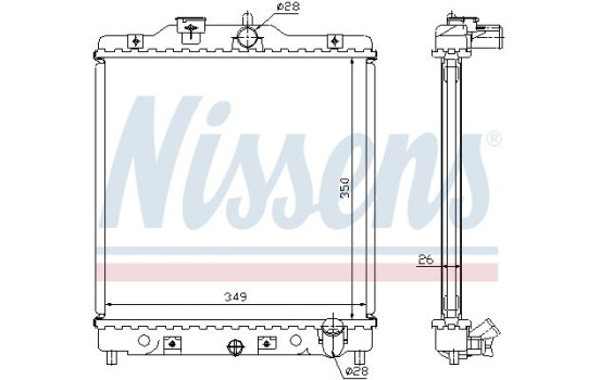 Radiator, engine cooling 63310A Nissens, Image 2
