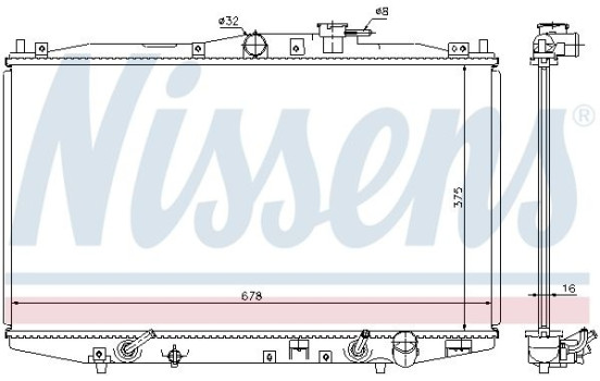 Radiator, engine cooling 63345 Nissens