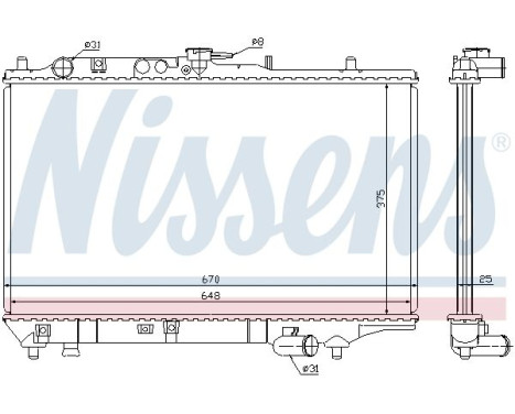 Radiator, engine cooling 63390 Nissens