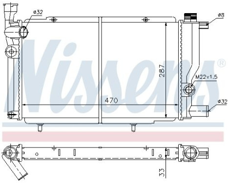 Radiator, engine cooling 63425 Nissens
