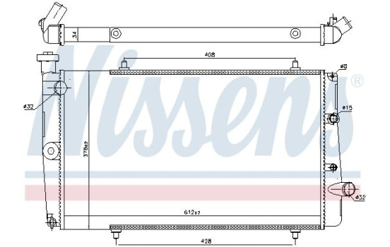 Radiator, engine cooling 634811 Nissens