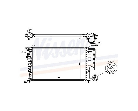 Radiator, engine cooling 63512A Nissens