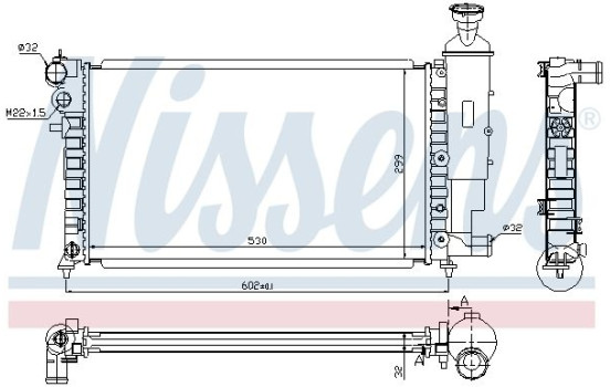 Radiator, engine cooling 63521A Nissens, Image 2