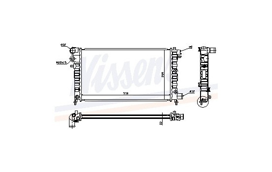 Radiator, engine cooling 63523 Nissens