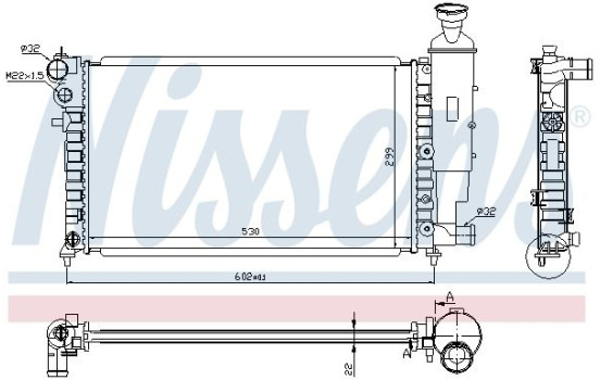 Radiator, engine cooling 63537A Nissens, Image 2