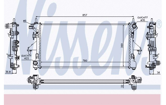 Radiator, engine cooling 63556 Nissens